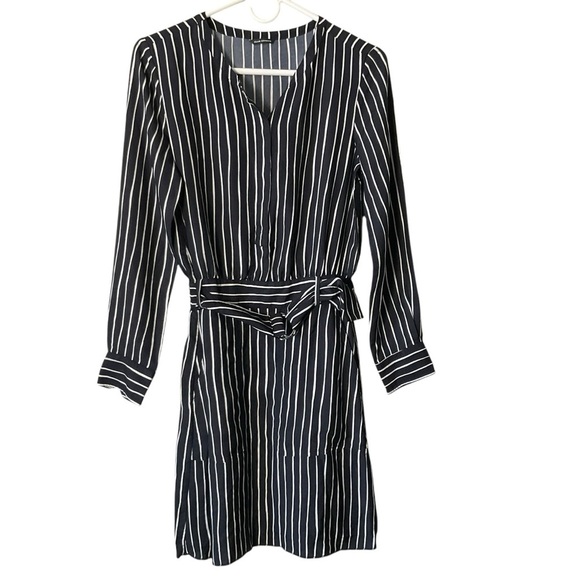 Club Monaco Black and White Wrap Dress with Mandarin Collar - Picture 1 of 9